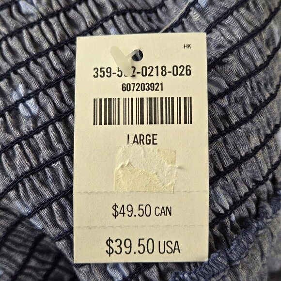 Hollister Sz Large Navy Blue/Bright Blue Polka Dot Dress Crossed Strap Back NWT - Picture 14 of 16